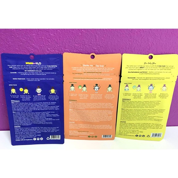 Lot 3 FACETORY 2 step Face Mask Hydrating Sheet Ampoule Ex 12/2024 to '25/07 - Picture 2 of 2